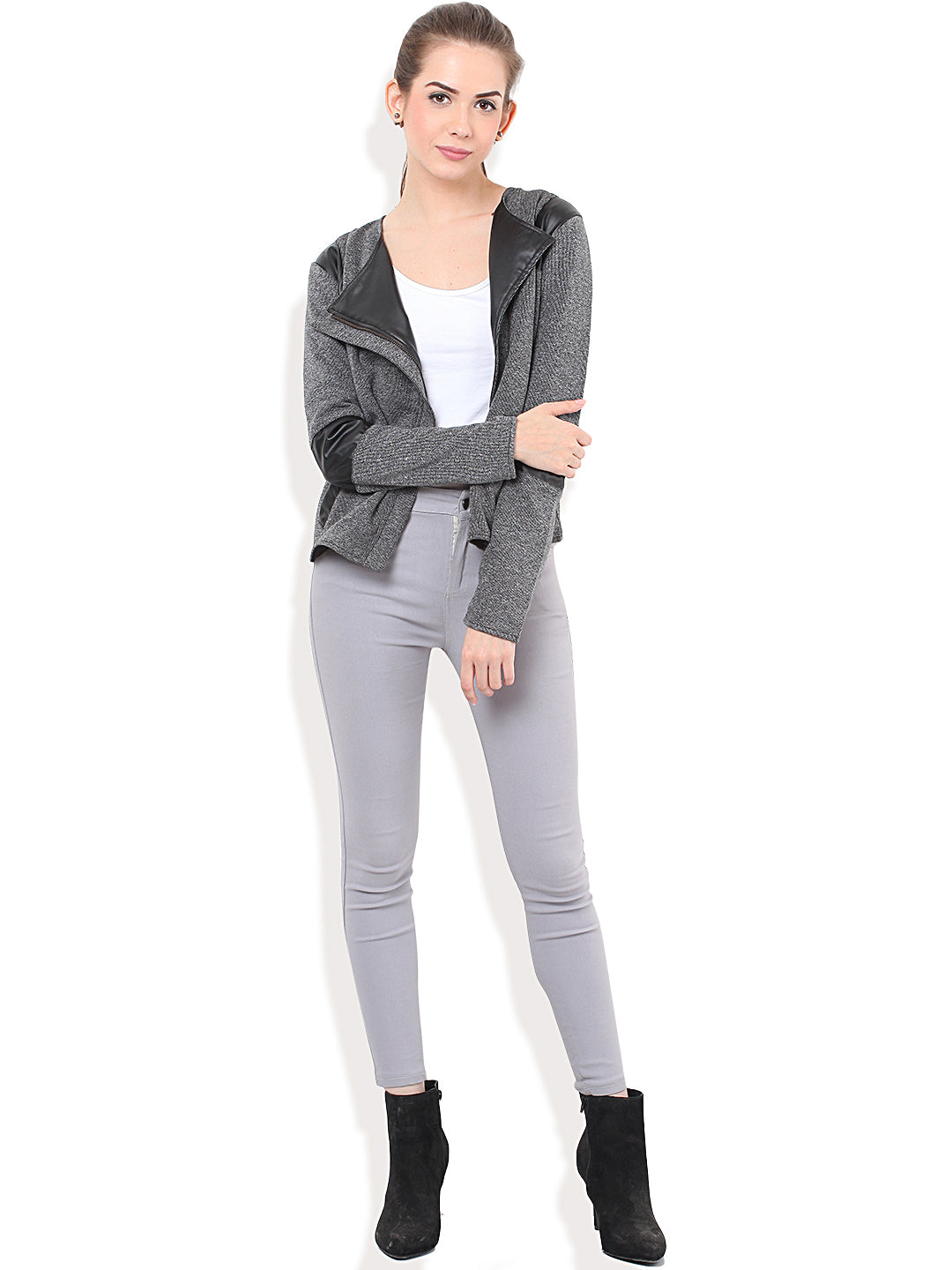 PORSORTE Jacket with PU details - www.porsorte.in